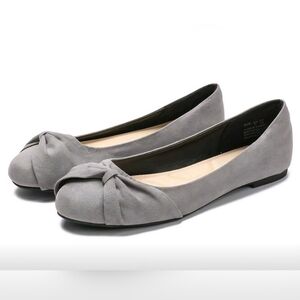 Women's Gray Side Knot Accent Ballet Flats